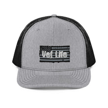 Load image into Gallery viewer, Vet Life Distressed Flag Trucker Cap
